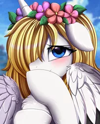 Size: 1424x1764 | Tagged: safe, artist:pridark, derpibooru import, oc, unofficial characters only, alicorn, pony, alicorn oc, horn, image, png, solo, wings