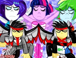 Size: 3900x3000 | Tagged: safe, artist:kamikiku, derpibooru import, rainbow dash, rarity, twilight sparkle, oc, equestria girls, eyes closed, image, jpeg