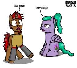 Size: 1481x1298 | Tagged: safe, artist:gradiusfanatic, derpibooru import, oc, oc:paul, oc:violet dew, unofficial characters only, pegasus, pony, unicorn, female, food, image, male, mayonnaise, png, sauce