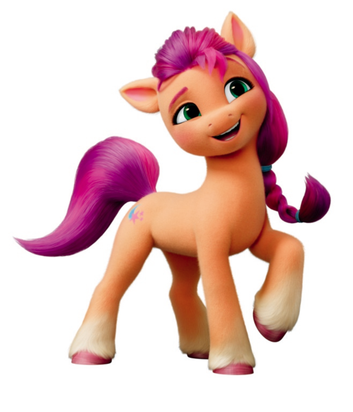 Size: 658x768 | Tagged: safe, derpibooru import, official, sunny starscout, earth pony, pony, my little pony: a new generation, 3d, braid, color correction, cute, g5, image, looking away, png, raised eyebrow, raised hoof, simple background, smiling, sunnybetes, thinking, white background