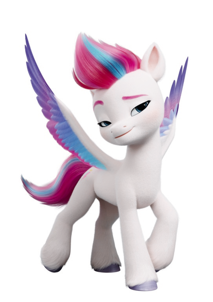 Size: 543x768 | Tagged: safe, derpibooru import, official, zipp storm, pegasus, pony, my little pony: a new generation, 3d, color correction, confident, g5, image, looking at you, png, raised eyebrow, silver hooves, simple background, smiling, smiling at you, smug, spread wings, white background, wings, zippbetes