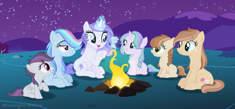 Size: 4776x2220 | Tagged: safe, artist:moonnightshadow-mlp, derpibooru import, oc, oc:apple sugar, oc:golden apple, oc:lily emerald, oc:rainbow nova, oc:sky thunder, oc:violet crystal, unofficial characters only, dracony, earth pony, hybrid, pegasus, pony, unicorn, fire, image, interspecies offspring, magic, offspring, parent:applejack, parent:caramel, parent:rainbow dash, parent:rarity, parent:rumble, parent:scootaloo, parent:soarin', parent:spike, parents:carajack, parents:rumbloo, parents:soarindash, parents:sparity, png