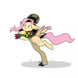 Size: 2200x2200 | Tagged: safe, artist:chickenbrony, artist:cloud_up, derpibooru import, fluttershy, pegasus, pony, confused, helmet, image, nuclear weapon, png, solo, weapon