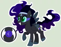 Size: 3483x2733 | Tagged: safe, artist:dinkydoolove, derpibooru import, oc, unofficial characters only, pegasus, pony, base used, colored wings, female, grin, image, mare, offspring, parent:king sombra, parent:princess luna, parents:lumbra, pegasus oc, png, raised hoof, simple background, smiling, solo, sombra eyes, two toned wings, wings