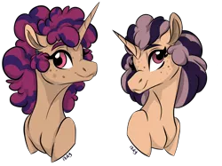 Size: 2732x2048 | Tagged: safe, artist:ask-y, derpibooru import, oc, unofficial characters only, pony, unicorn, bust, female, freckles, horn, image, mare, parent:hoo'far, parent:saffron masala, png, simple background, transparent background, unicorn oc