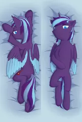 Size: 2560x3840 | Tagged: safe, artist:dark_wind, derpibooru import, oc, oc:dark wind, alicorn, pony, alicorn oc, bed, body pillow, body pillow design, horn, image, looking at you, png, wings