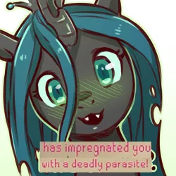 Size: 1024x1024 | Tagged: suggestive, artist:cold-blooded-twilight, derpibooru import, edit, queen chrysalis, changeling, caption, cute, cutealis, expand dong, exploitable meme, image, image macro, looking at you, meme, png, runescape, text
