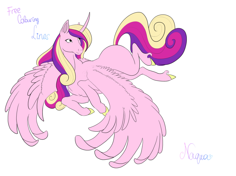 Size: 4700x3500 | Tagged: safe, artist:elena-naqua, artist:icey-wicey-1517, artist:icicle-wicicle-1517, color edit, derpibooru import, edit, princess cadance, alicorn, pony, collaboration, colored, curved horn, female, horn, image, leg fluff, mare, missing cutie mark, png, simple background, solo, spread wings, transparent background, unshorn fetlocks, wings