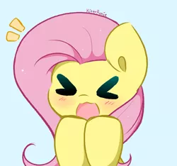 Size: 4424x4136 | Tagged: safe, artist:kittyrosie, derpibooru import, fluttershy, pegasus, pony, ><, blushing, cute, daaaaaaaaaaaw, emanata, eyes closed, female, hnnng, image, mare, open mouth, png, shyabetes, solo, weapons-grade cute