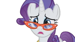 Size: 1920x1080 | Tagged: safe, artist:rarityvrymercollectiveoriginals, derpibooru import, edit, edited screencap, screencap, rarity, suited for success, background removed, glasses rarity, image, not a vector, open mouth, png, shocked, simple background, transparent background