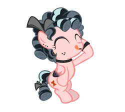 Size: 4000x3580 | Tagged: safe, color edit, derpibooru import, edit, edited screencap, screencap, vector edit, cozy glow, pegasus, pony, :p, black lipstick, colored, cozy glow's bow, cozy goth, cozybetes, curly hair, curly mane, cute, ear piercing, eyes closed, eyeshadow, female, filly, foal, folded wings, freckles, image, lipstick, makeup, nose piercing, piercing, png, raised hoof, simple background, solo, tongue out, tongue piercing, transparent background, vector, wings
