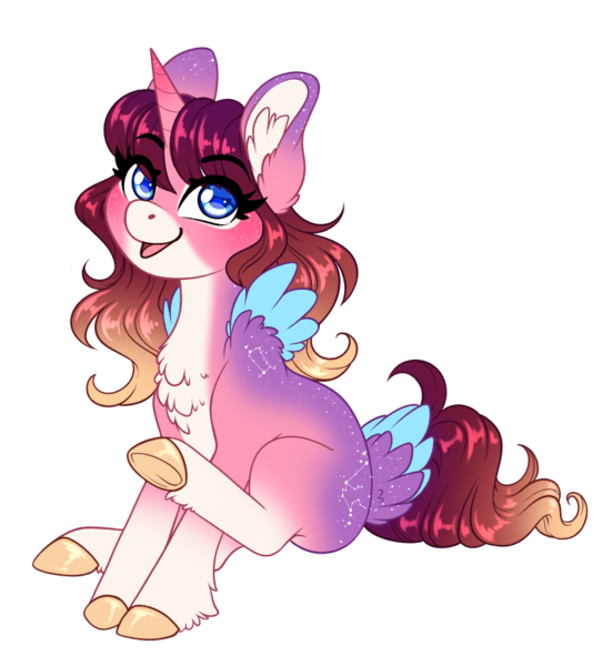 Size: 785x869 | Tagged: safe, artist:silkensaddle, derpibooru import, oc, oc:maenad star, unofficial characters only, pegasus, pony, unicorn, image, png, simple background, solo, transparent background