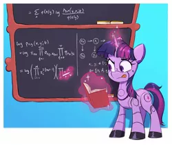 Size: 1200x1007 | Tagged: safe, artist:fanzeem, derpibooru import, twilight sparkle, pony, robot, robot pony, unicorn, female, image, jpeg, math, roboticization, solo, thinking, twibot, unicorn twilight, writing