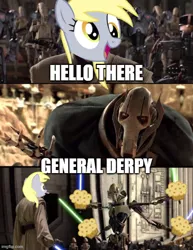 Size: 500x647 | Tagged: safe, derpibooru import, derpy hooves, pony, general grievous, hello there, image, jpeg, meme, star wars
