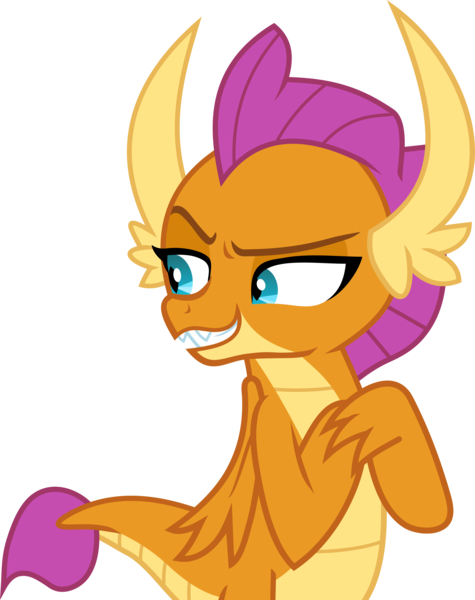 Size: 2000x2526 | Tagged: safe, artist:frownfactory, derpibooru import, smolder, dragon, dragoness, female, horns, image, png, simple background, smug, solo, transparent background, vector