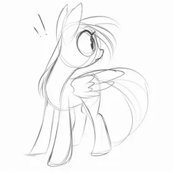 Size: 2000x2000 | Tagged: safe, artist:meekcheep, derpibooru import, pegasus, pony, grayscale, image, jpeg, monochrome, simple background, sketch, solo, white background