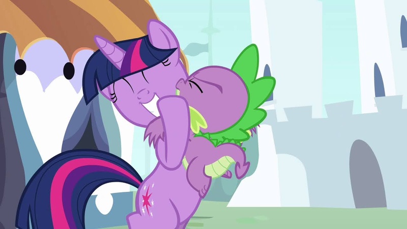 Size: 1280x720 | Tagged: safe, derpibooru import, screencap, twilight sparkle, dragon, pony, unicorn, the crystal empire, ^^, adorkable, bipedal, cute, dork, duo, eyes closed, female, hug, image, jpeg, male, mare, smiling, the failure song, unicorn twilight