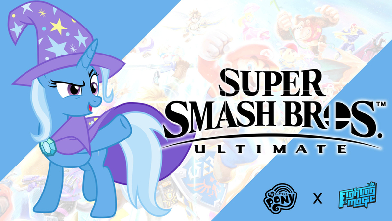 Size: 1280x720 | Tagged: safe, artist:carlos235, artist:vinphu1, derpibooru import, trixie, charizard, inkling, pikmin, unicorn, fighting is magic, barely pony related, bowser, captain falcon, cloud strife, crossover, donkey kong, donkey kong series, earthbound, f-zero, final fantasy, final fantasy vii, fire emblem, ice climbers, ike, image, inkling girl, jpeg, kid icarus, link, mario, metroid, my little pony logo, ness, olimar, pikmin (series), pit (kid icarus), pokémon, pokémon trainer, popo, princess peach, ridley, splatoon, star fox, super mario bros., super smash bros., super smash bros. ultimate, the legend of zelda, wolf o'donnell