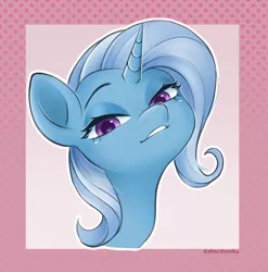 Size: 2133x2160 | Tagged: safe, artist:xfrncstomiku, derpibooru import, trixie, pony, bust, colored pupils, female, high res, image, jpeg, looking at you, mare, portrait, solo