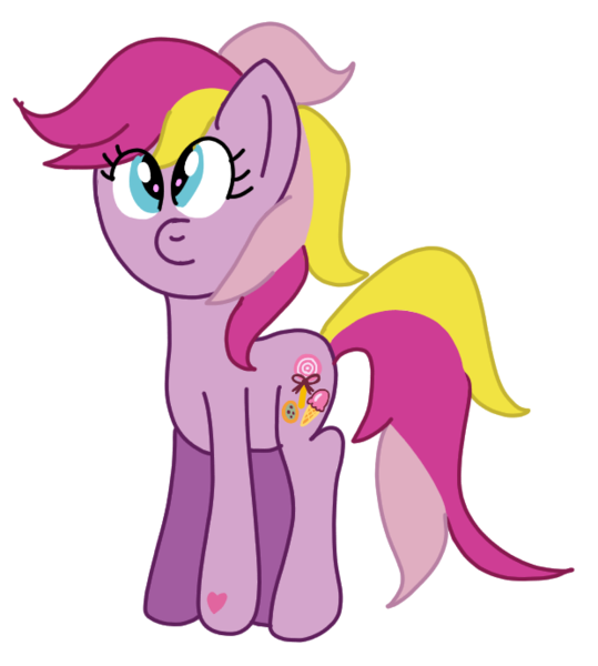 Size: 620x690 | Tagged: safe, artist:funnyclowns64, derpibooru import, triple treat, earth pony, pony, colored, cute, female, g3, g3 to g4, g4, generation leap, heart, heart hoof, hooves, image, mare, multicolored hair, multicolored mane, multicolored tail, png, simple background, smiling, solo, standing, tail, three tone tail, three toned mane, transparent background, triplebetes