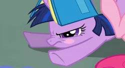 Size: 1280x696 | Tagged: safe, derpibooru import, pinkie pie, twilight sparkle, twilight twinkle, earth pony, pony, unicorn, 2009, angry, blushing, book, image, jpeg, show bible, show pilot, unicorn twilight