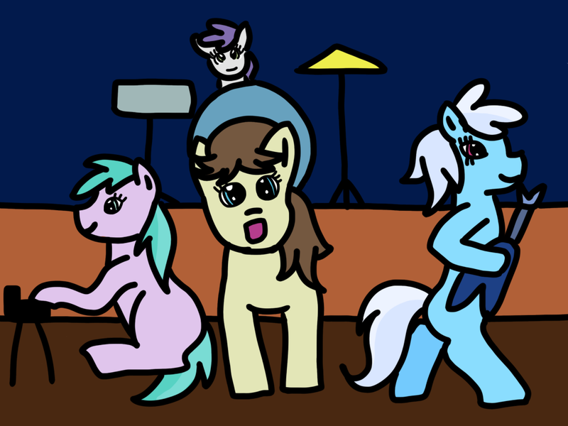 Size: 1024x768 | Tagged: safe, artist:danielthebrony57, derpibooru import, aura (character), bloo, heidi hay, tornado bolt, earth pony, pegasus, pony, unicorn, fanfic:the musical filly band, aurabetes, band, bloodorable, cute, drums, female, filly, foal, g4, guitar, heidibetes, hurricane storm, image, keyboard, linkelina, musical instrument, performance, playing, png, rock (music), singing, smiling, stage, that's what i love about ponies, tornadorable, twinkle doo, twinkle hooves, twisty doo, twisty hooves