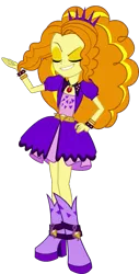 Size: 491x970 | Tagged: safe, artist:jakeneutron, derpibooru import, adagio dazzle, equestria girls, rainbow rocks, boots, clothes, eyes closed, female, gem, hand on hip, high heel boots, image, png, shoes, simple background, siren gem, solo, transparent background, welcome to the show