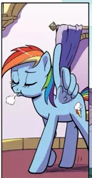 Size: 343x666 | Tagged: safe, artist:pencils, derpibooru import, idw, rainbow dash, spoiler:comic95, comic, cropped, image, jpeg, season 10, wing hands, wings