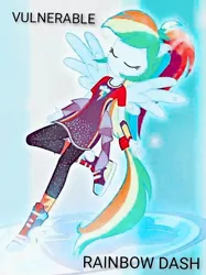 Size: 720x963 | Tagged: safe, artist:andrabutnariu, derpibooru import, edit, edited screencap, screencap, rainbow dash, equestria girls, equestria girls series, forgotten friendship, album cover, image, jpeg, ponied up, rare(selena gomez), selena gomez, vulnerable, wings