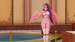 Size: 2560x1440 | Tagged: suggestive, artist:jalias3d, derpibooru import, princess cadance, human, 3d, breasts, busty princess cadance, clothes, eared humanization, female, horn, horned humanization, humanized, image, koikatsu, lingerie, png, socks, solo, solo female, stockings, tail, tailed humanization, thigh highs, winged humanization, wings