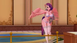 Size: 2560x1440 | Tagged: suggestive, artist:jalias3d, derpibooru import, princess cadance, human, 3d, breasts, busty princess cadance, clothes, eared humanization, female, horn, horned humanization, humanized, image, koikatsu, lingerie, png, socks, solo, solo female, stockings, tail, tailed humanization, thigh highs, winged humanization, wings