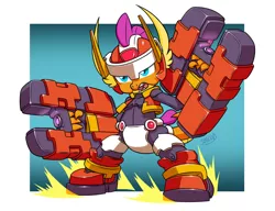 Size: 1264x973 | Tagged: safe, artist:syscod, derpibooru import, smolder, dragon, fixed, image, megaman, megaman zx, png, solo