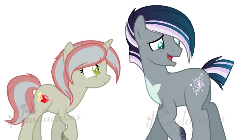 Size: 1600x934 | Tagged: safe, artist:ipandacakes, derpibooru import, oc, oc:roxy, oc:tenor star, unofficial characters only, earth pony, pony, unicorn, female, image, male, mare, png, simple background, stallion, transparent background