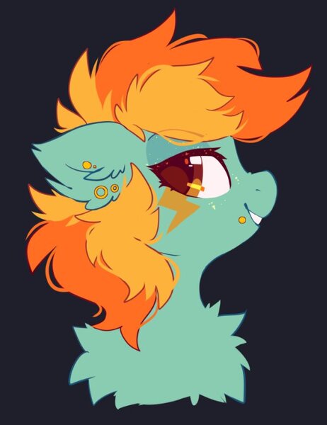 Size: 584x758 | Tagged: safe, artist:mirtash, derpibooru import, lightning dust, pegasus, pony, alternate universe, black background, bust, chest fluff, ear fluff, female, image, jpeg, mare, portrait, simple background, solo