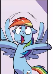 Size: 357x490 | Tagged: safe, artist:pencils, derpibooru import, idw, rainbow dash, spoiler:comic95, comic, cropped, faic, image, inhaling, jpeg, season 10