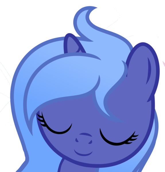 Size: 1331x1390 | Tagged: safe, artist:dassboshit, artist:karmakstylez, derpibooru import, edit, editor:dassboshit, editor:karmakstylez, princess luna, alicorn, original species, pony, cute, female, filly, foal, happy, image, lunabetes, paint.net, png, sleeping, solo, woona, younger