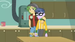 Size: 3410x1920 | Tagged: safe, derpibooru import, screencap, microchips, sandalwood, acadeca, equestria girls, friendship games, duo, glasses, high res, image, jpeg, male, smiling