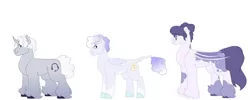 Size: 1280x512 | Tagged: safe, artist:itstechtock, derpibooru import, oc, oc:silver measure, oc:speedrun, oc:wishful, unofficial characters only, bat pony, pegasus, pony, unicorn, female, image, jpeg, male, mare, offspring, parent:silver script, parent:starbright, simple background, stallion, white background