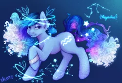 Size: 3560x2440 | Tagged: safe, artist:kot-of-eden, artist:saphirecat11, derpibooru import, oc, ponified, unofficial characters only, earth pony, pony, aquarius, constellation, earth pony oc, female, image, png, solo, zodiac