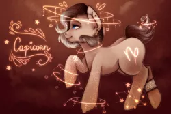 Size: 2160x1440 | Tagged: safe, artist:kot-of-eden, artist:saphirecat11, derpibooru import, oc, unofficial characters only, earth pony, pony, capricorn, constellation, earth pony oc, female, image, png, solo, zodiac