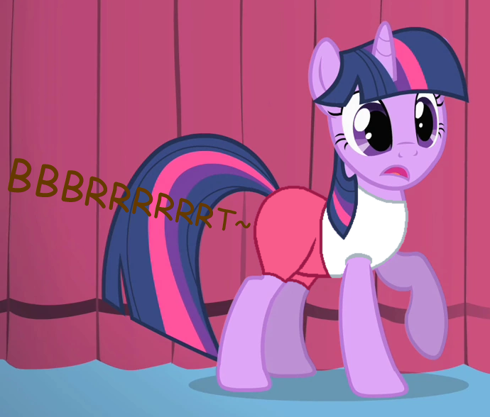 Size: 690x588 | Tagged: suggestive, artist:thedarkpony, derpibooru import, edit, edited screencap, screencap, twilight sparkle, pony, unicorn, green isn't your color, clothes, compression shorts, cropped, fart, fart noise, female, fetish, image, implied messing, implied pooping, implied scat, mare, messing, onomatopoeia, panties, pantypoop, png, scat, shorts, sound effects, underwear, unicorn twilight