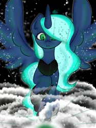 Size: 1536x2048 | Tagged: safe, artist:wifflethecatboi, derpibooru import, princess luna, alicorn, pony, image, png, solo, spread wings, wings