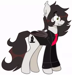 Size: 960x992 | Tagged: safe, artist:mxmx fw, derpibooru import, ponified, bat pony, pony, clothes, gerard way, image, jpeg, my chemical romance, suit, ñ