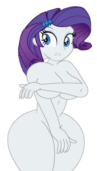 Size: 818x1440 | Tagged: suggestive, derpibooru import, edit, edited screencap, screencap, rarity, equestria girls, background removed, breasts, busty rarity, covering, covering breasts, covering crotch, image, png, simple background, transparent background, wide hips
