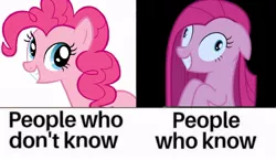 Size: 910x527 | Tagged: safe, artist:mlpfan3991, derpibooru import, edit, pinkie pie, earth pony, party of one, creepy, image, jpeg, meme, mr incredible becoming uncanny, pinkamena diane pie, ponified meme, smiling, solo, traumatized mr.incredible, uncanny valley, vector
