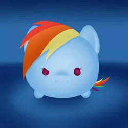 Size: 2449x2449 | Tagged: safe, artist:zigrock, derpibooru import, rainbow dash, pegasus, pony, beady eyes, blob, blob ponies, female, image, looking at you, mare, png, solo, tsum tsum