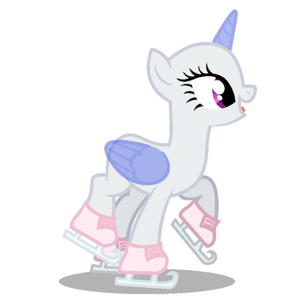 Size: 800x808 | Tagged: safe, artist:tired-horse-studios, derpibooru import, pony, base, female, hoof shoes, ice skates, ice skating, image, mare, open mouth, png, simple background, solo, transparent background