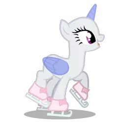 Size: 800x808 | Tagged: safe, artist:tired-horse-studios, derpibooru import, pony, base, female, hoof shoes, ice skates, ice skating, image, mare, open mouth, png, simple background, solo, transparent background