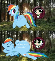 Size: 1920x2144 | Tagged: suggestive, derpibooru import, rainbow dash, pegasus, pony, buttercup (powerpuff girls), butterprey (ppg), duo, endosoma, image, non-fatal vore, png, preddash, the powerpuff girls, vore