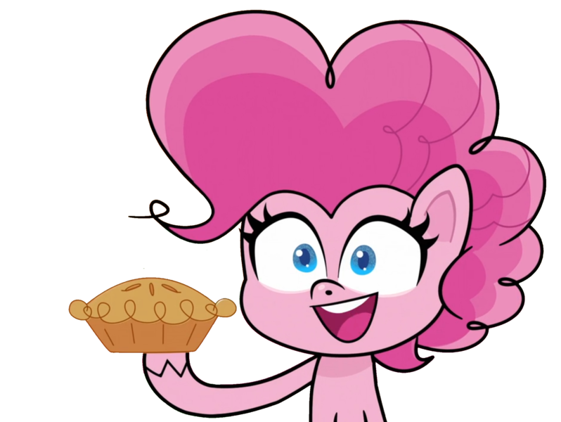 Size: 2279x1714 | Tagged: safe, derpibooru import, edit, edited screencap, screencap, pinkie pie, earth pony, pony, my little pony: pony life, potion mystery, spoiler:pony life s01e13, background removed, food, image, not a vector, pie, png, simple background, transparent background